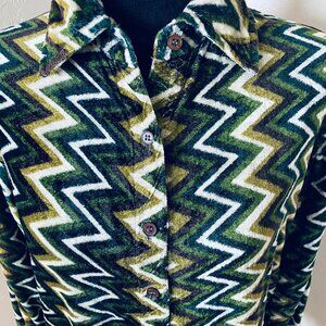 Funky 70s Velour Zig Zag Top